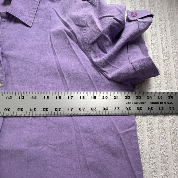 Vintage Koret Hand Printed Button Down Blouse and Pants Set Size Large Purple - Picture 7 of 16